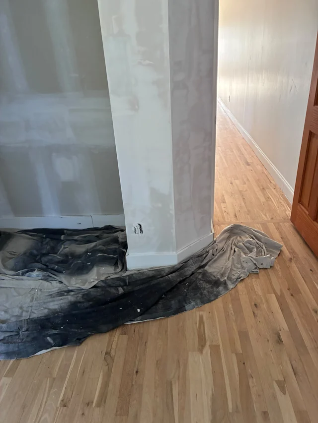 Joint compound and unfinished drywall surfaces from the St. Augustine project